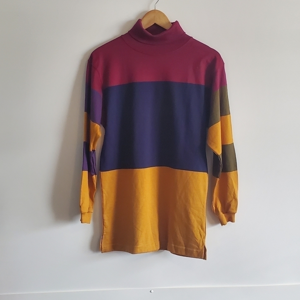 Class 955 90's Colorblock Turtleneck Shirt Size S